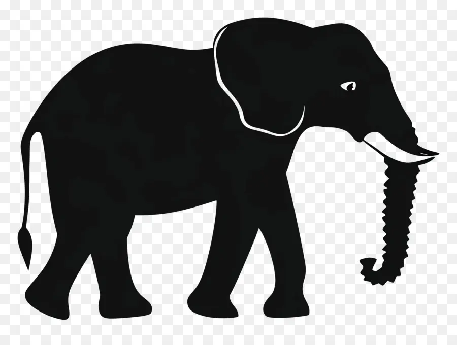 Silhueta De Elefante，Elefante Silhueta Negra PNG