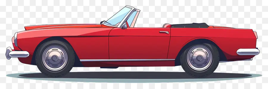 Carro Animado，Conversível Vermelho PNG