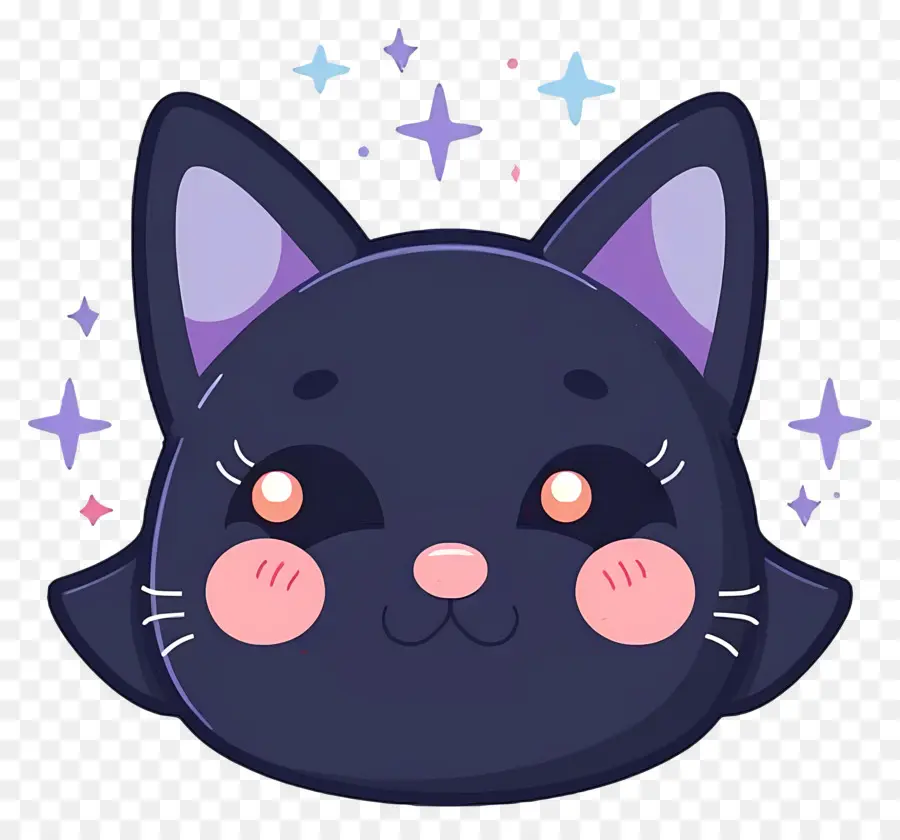 Gato Kawaii，Cara De Gato Preto PNG