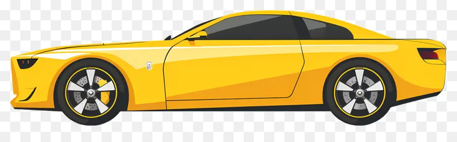 Carro Animado，Carro Esportivo Amarelo PNG