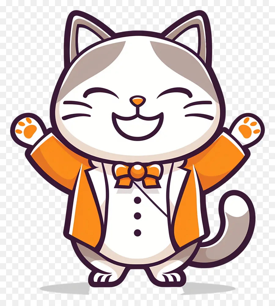 Gato Kawaii，Gato Cinza E Branco PNG