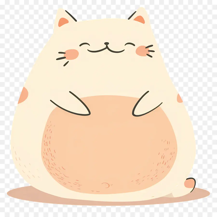 Gato Fofo，Gato Creme Com Blush PNG