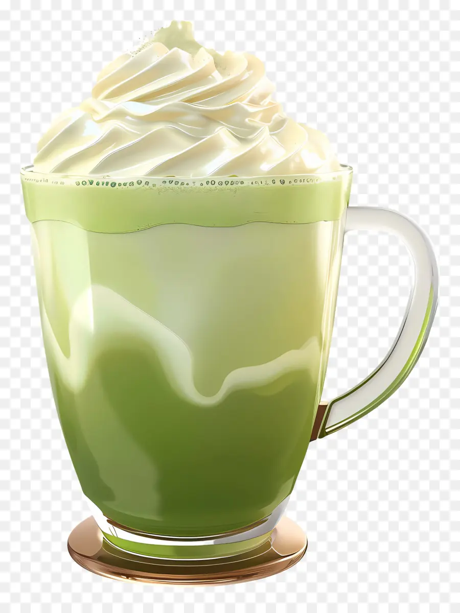 Matcha Latte，Caneca Matcha Cremosa PNG