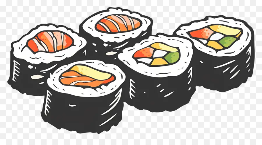 Rolinho De Sushi，Pedaços De Sushi PNG