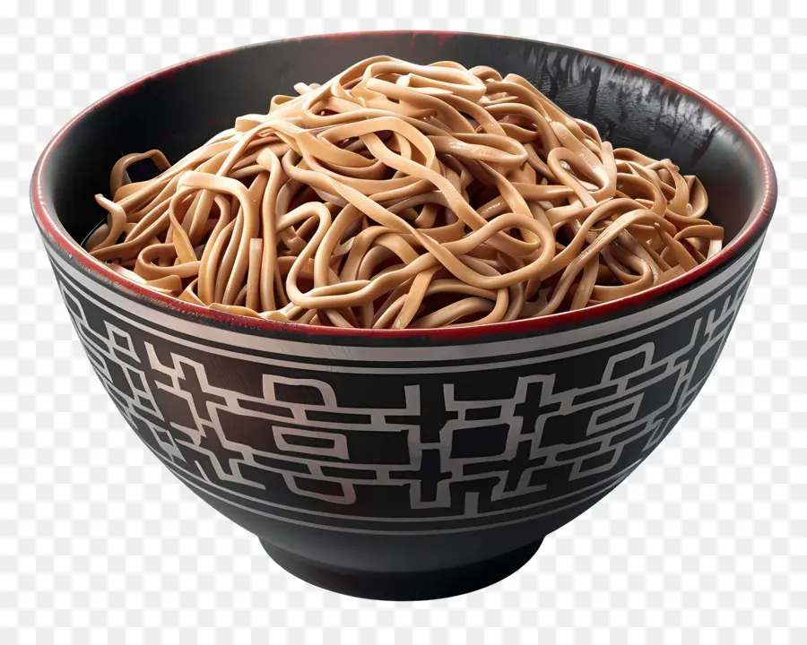 Macarrão Soba，Macarrão Em Black Bowl PNG