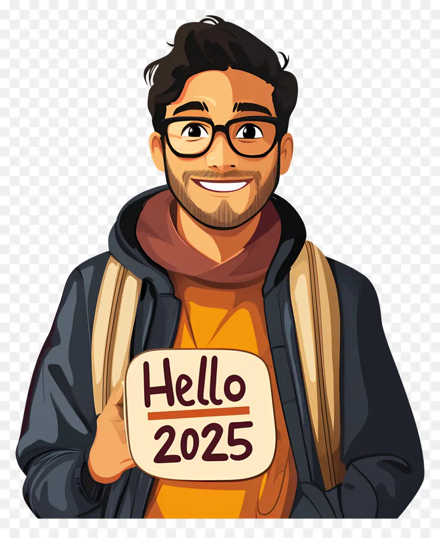 Olá 2025，Olá 2025 Com Homem PNG