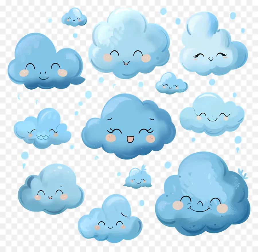 Nuvens，Felizes Nuvens Azuis PNG