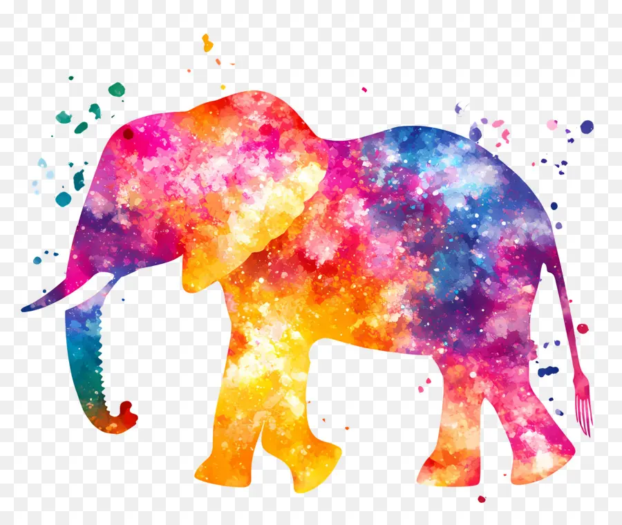 Silhueta De Elefante，Elefante Aquarela PNG