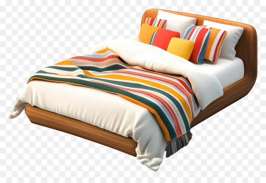 Cama Aconchegante，Cama Listrada PNG