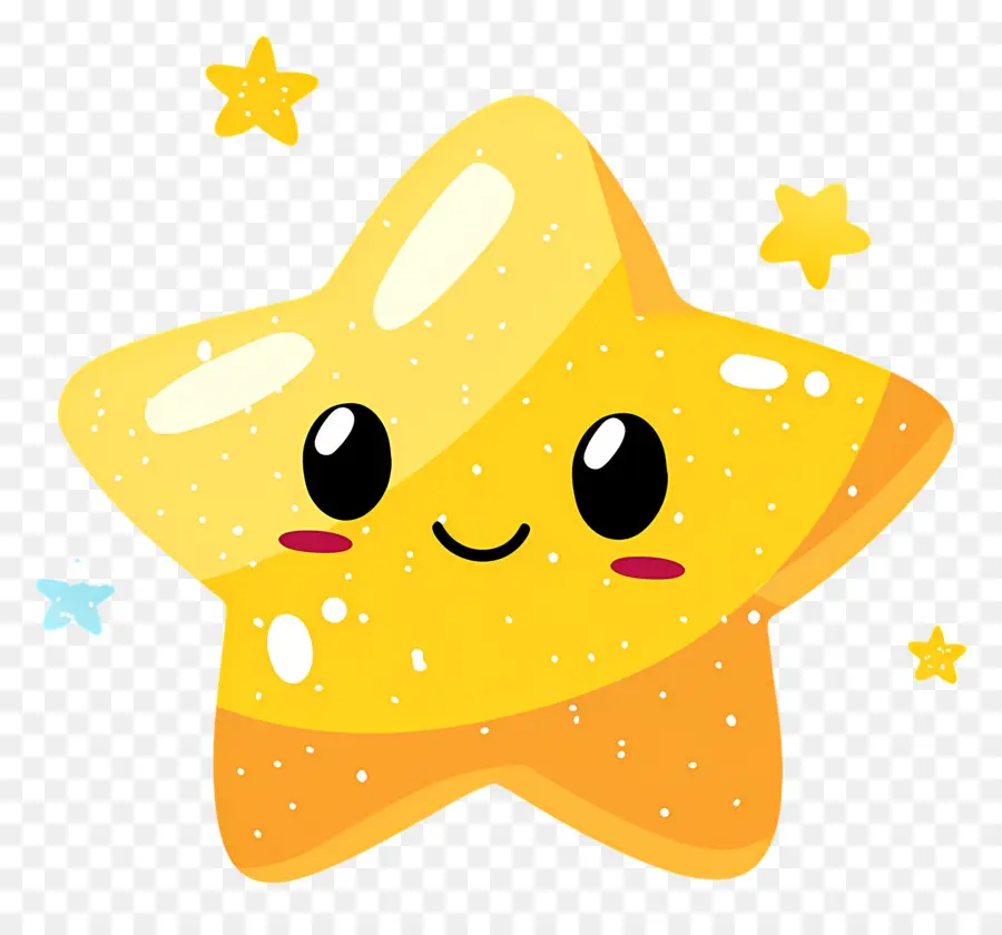 Estrela Kawaii，Estrela Amarela PNG