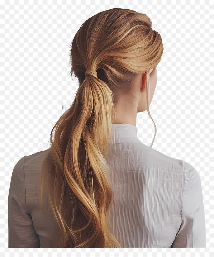 Cabelo De Menina，Rabo De Cavalo Loiro PNG