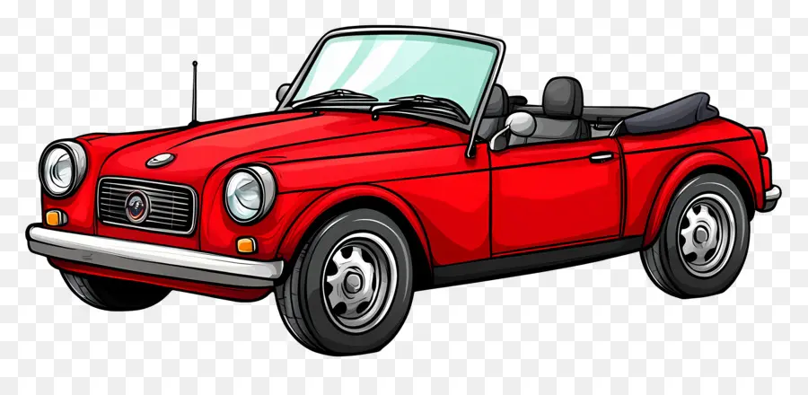 Carro Animado，Conversível Vermelho PNG