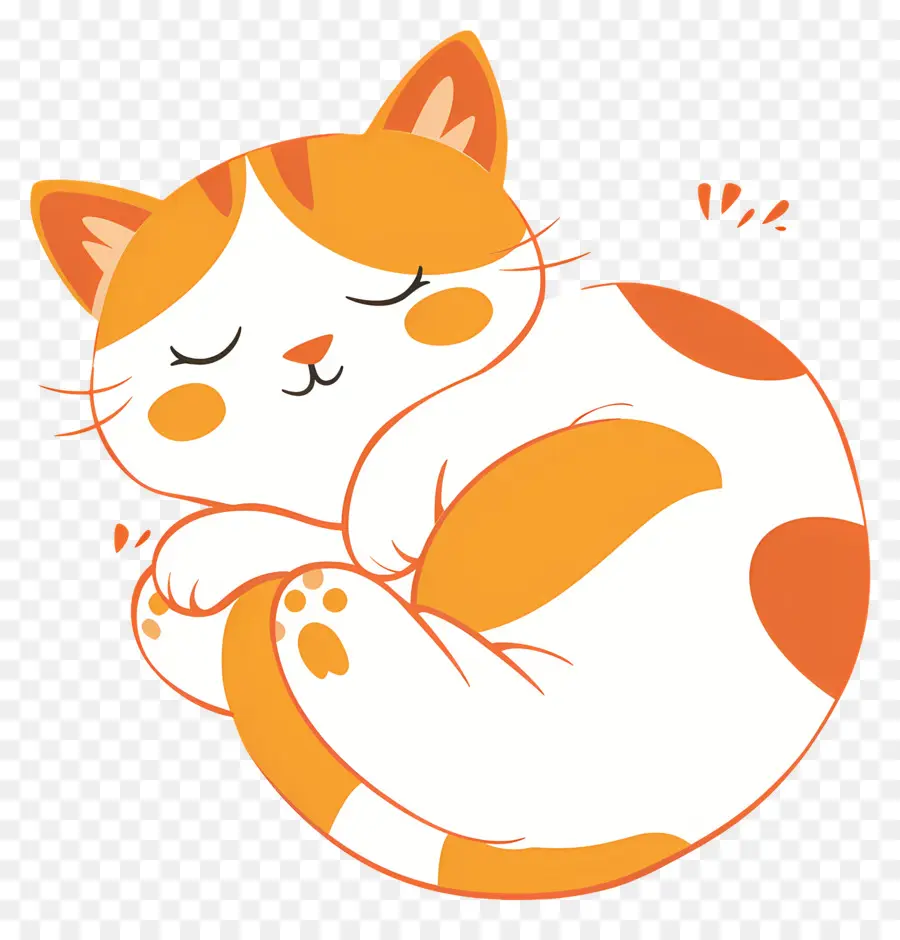 Gato Kawaii，Gato Laranja Dormindo PNG