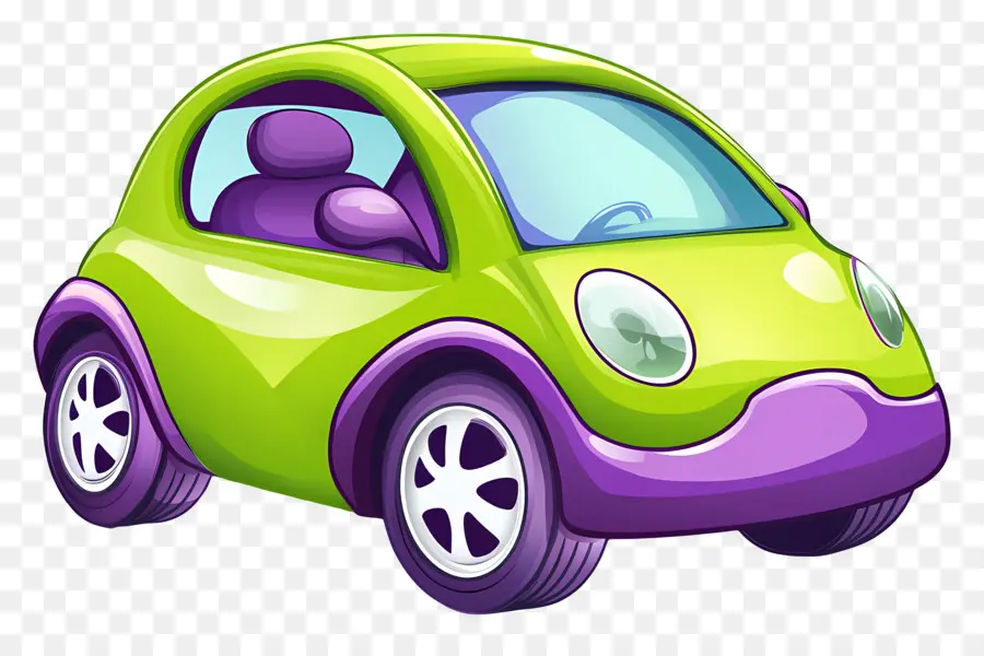 Carro De Desenho Animado，Carro Roxo PNG