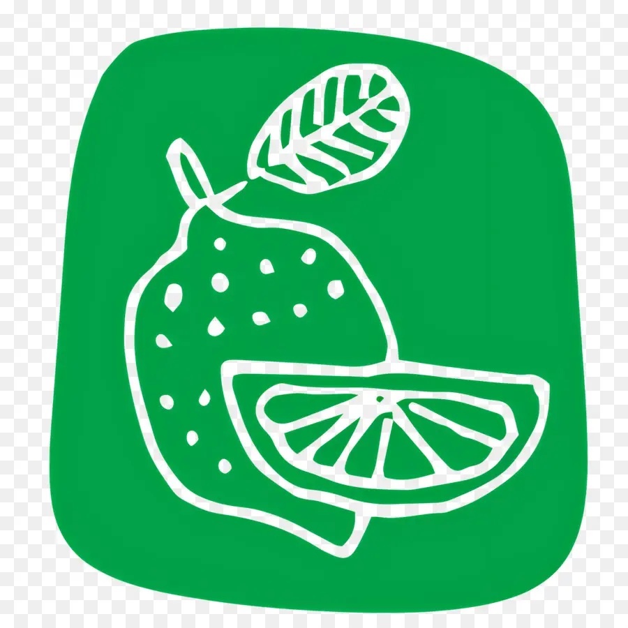 Esboço De Comida，Doodle Cítrico Verde PNG