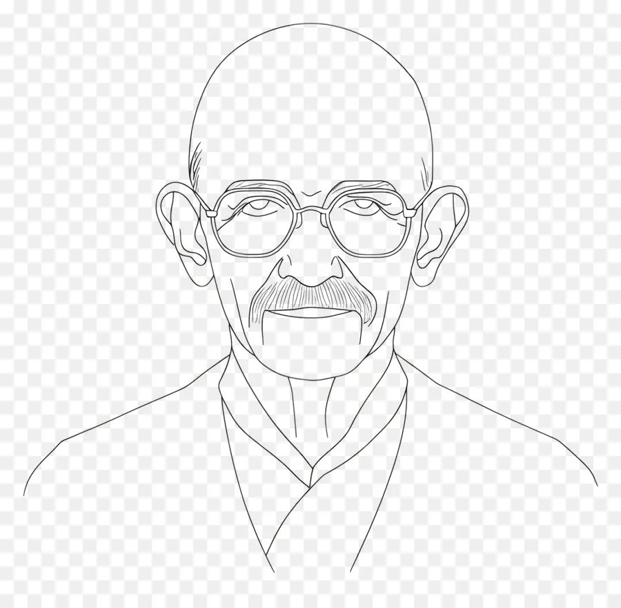 Gandhi，Ilustração De Uma Pessoa PNG