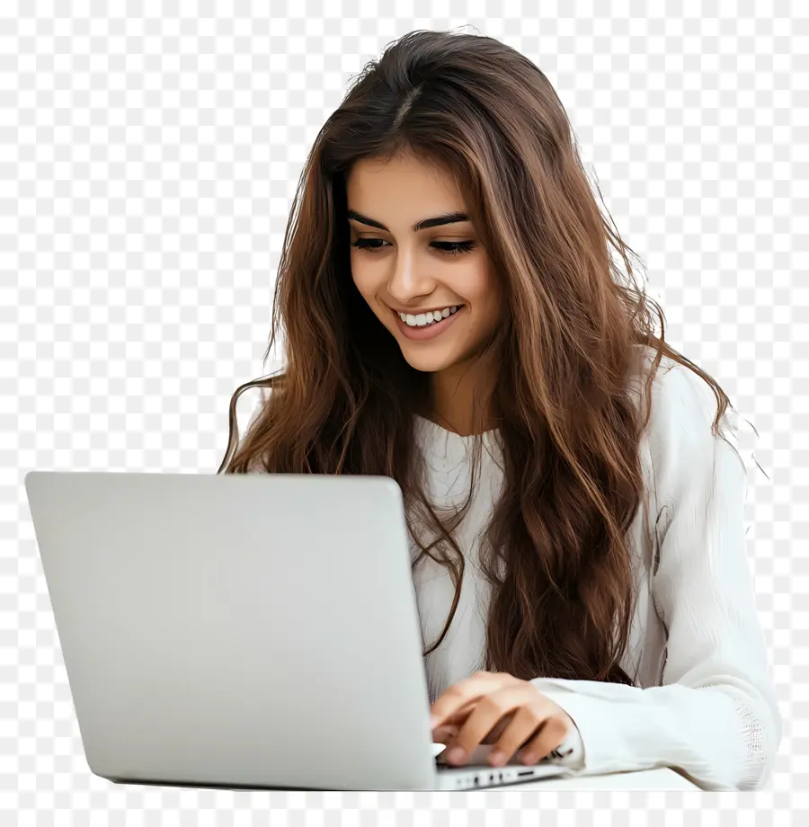 Curso De Informática Aluna Real，Menina Com Laptop PNG