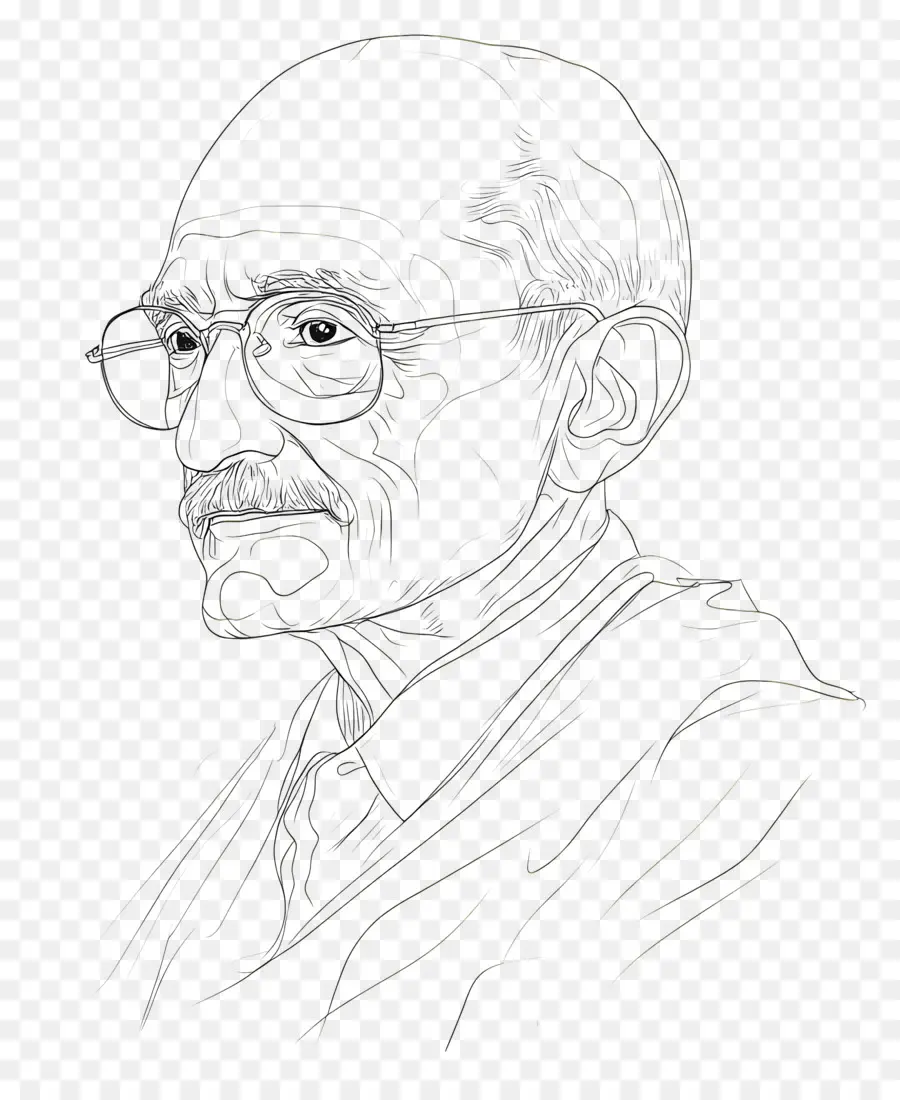 Gandhi，Ilustração De Uma Pessoa PNG