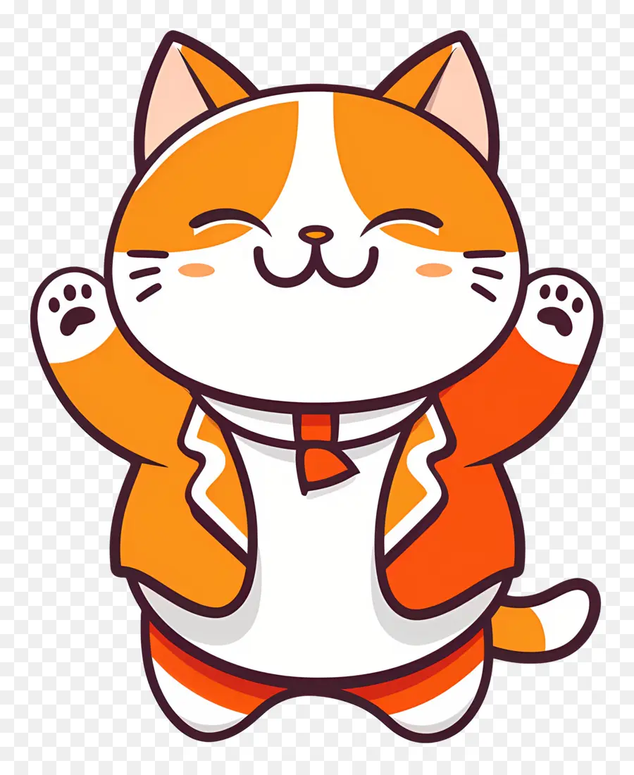 Gato Kawaii，Gato Laranja PNG