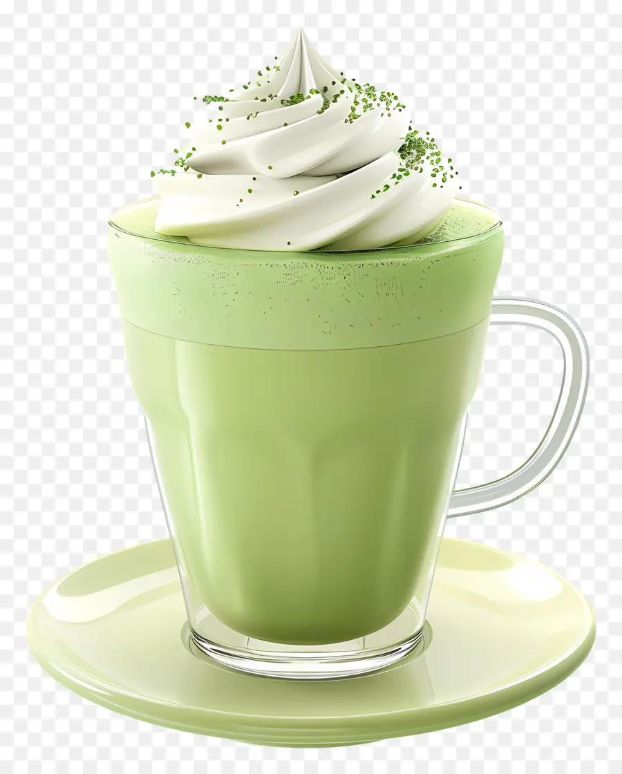 Matcha Latte，Bebida PNG