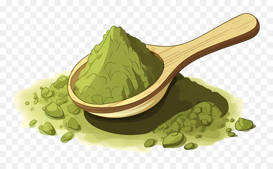 Matchá Em Pó，Pó Verde PNG