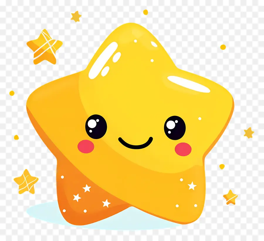 Estrela Kawaii，Estrela Amarela PNG