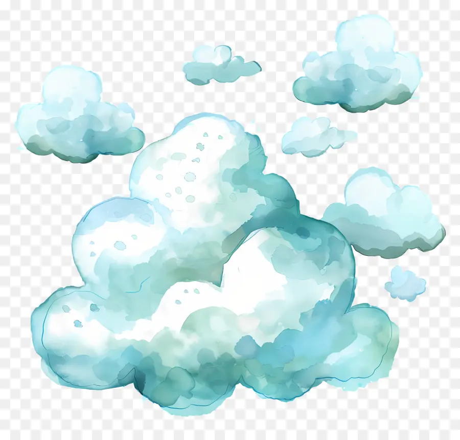 Nuvem Aquarela，Nuvens PNG