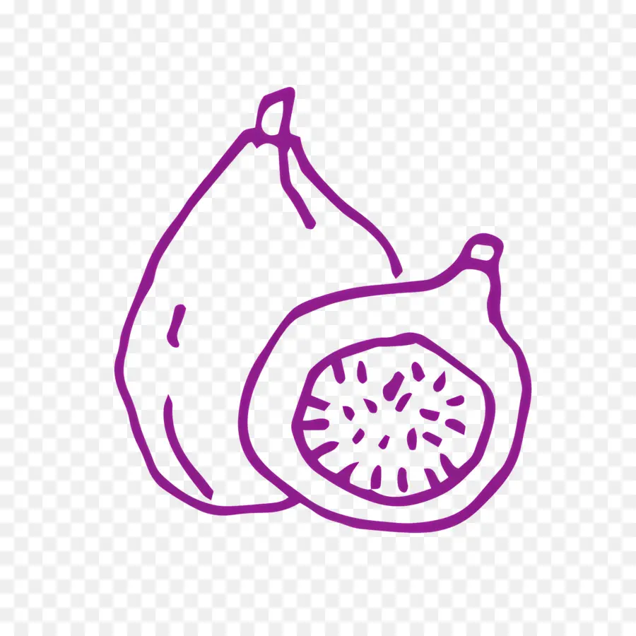 Esboço De Comida，Figo Roxo PNG