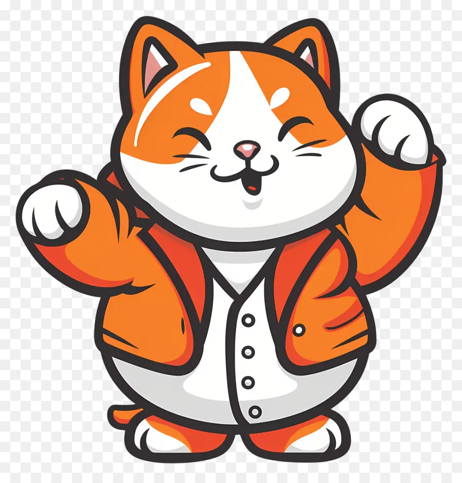 Gato Kawaii，Gato Laranja PNG