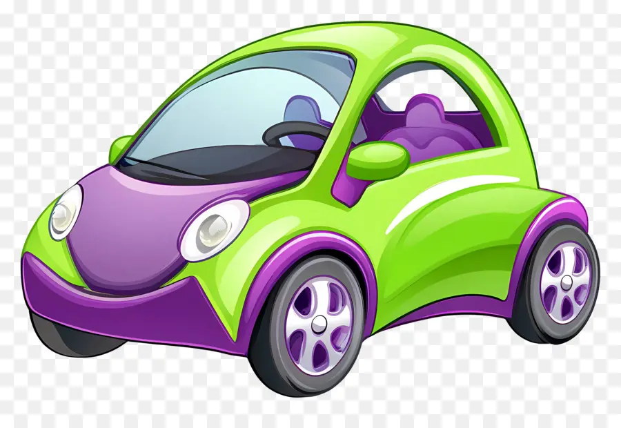 Carro De Desenho Animado，Carro Roxo PNG