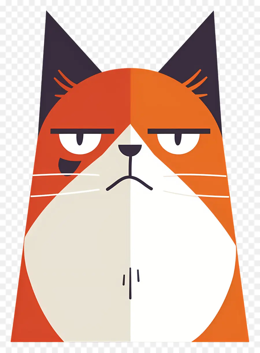 Desenho De Gato，Gato Mal Humorado PNG