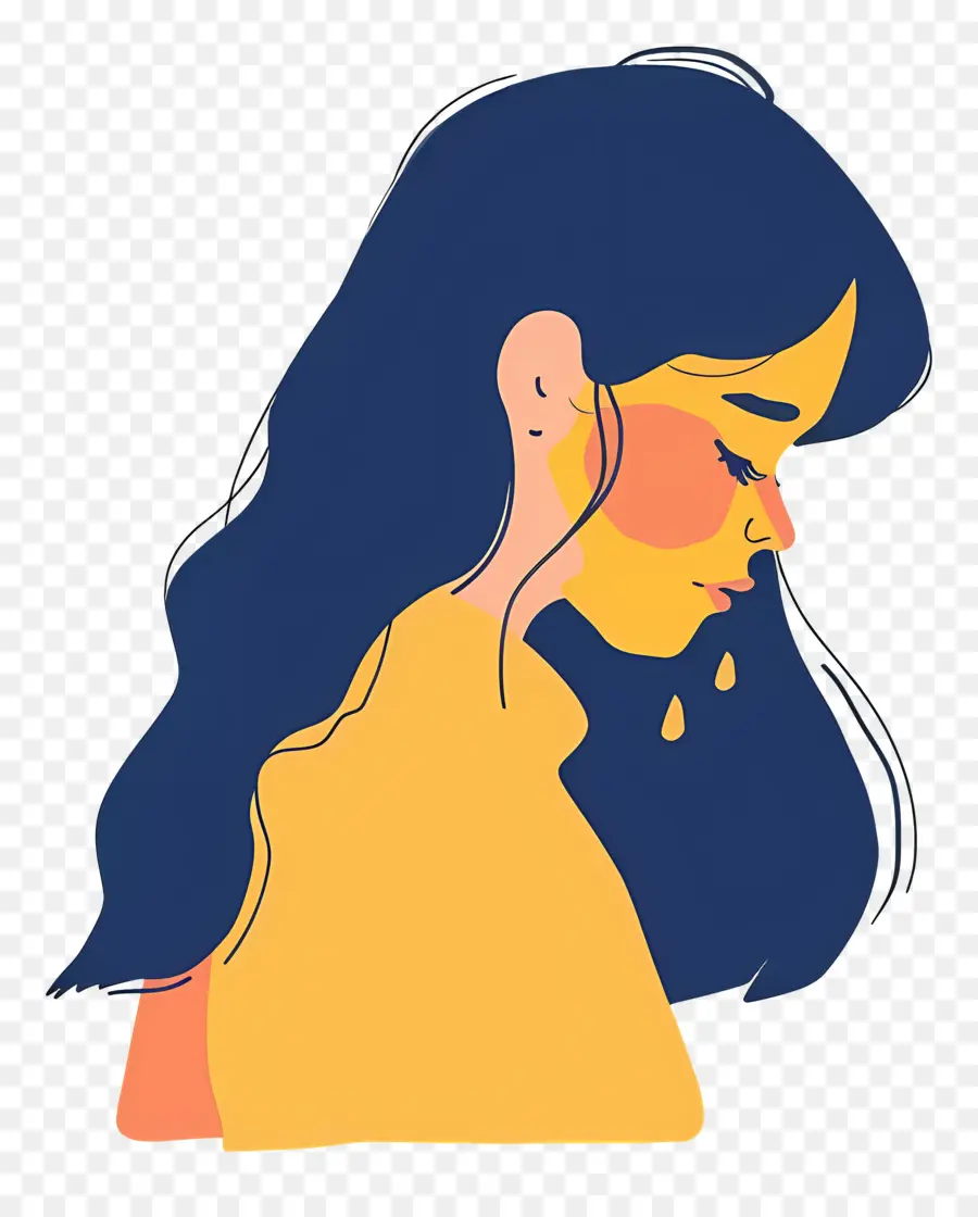 Mulher Chorando，Perfil Abstrato De Mulher PNG