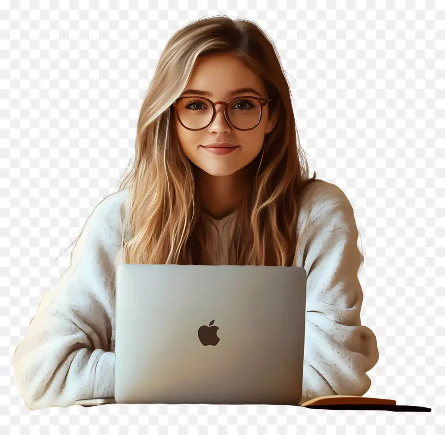 Curso De Informática Aluna Real，Mulher Com Laptop PNG