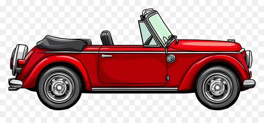 Carro Animado，Conversível Vermelho PNG