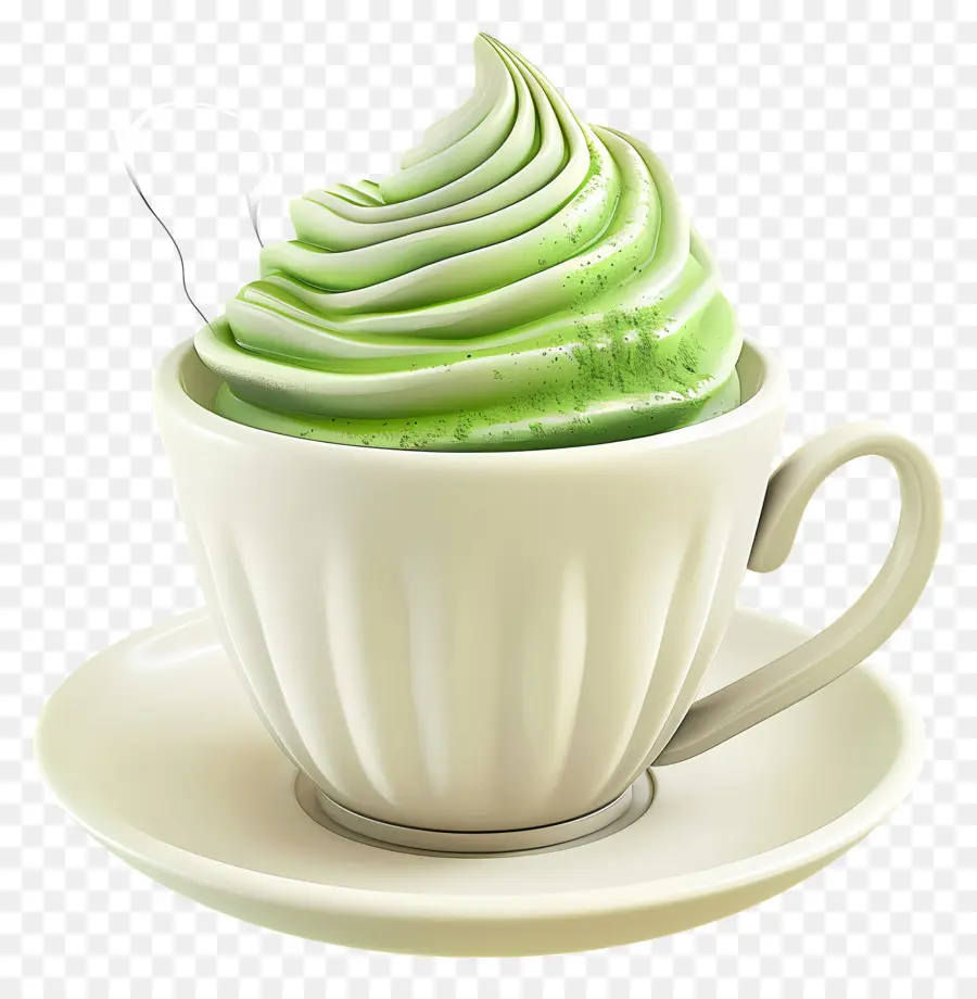 Matcha Latte，Xícara De Creme Matcha PNG