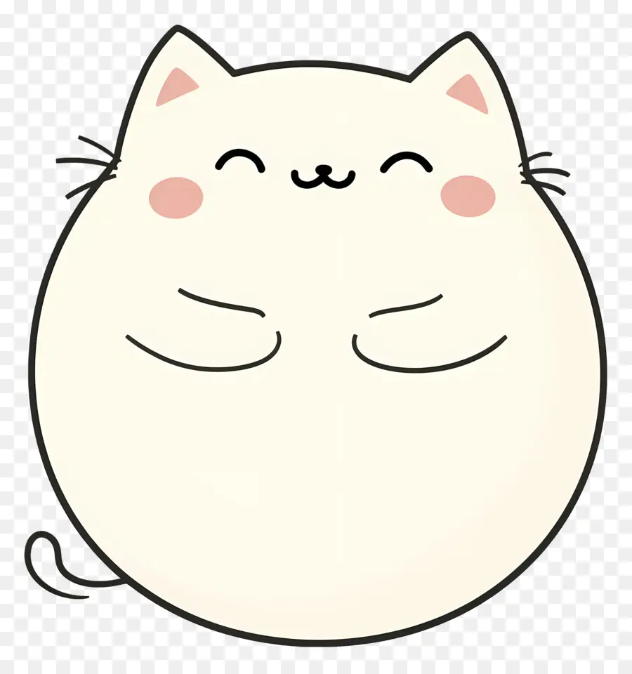 Gato Fofo，Gato Branco Com Blush PNG