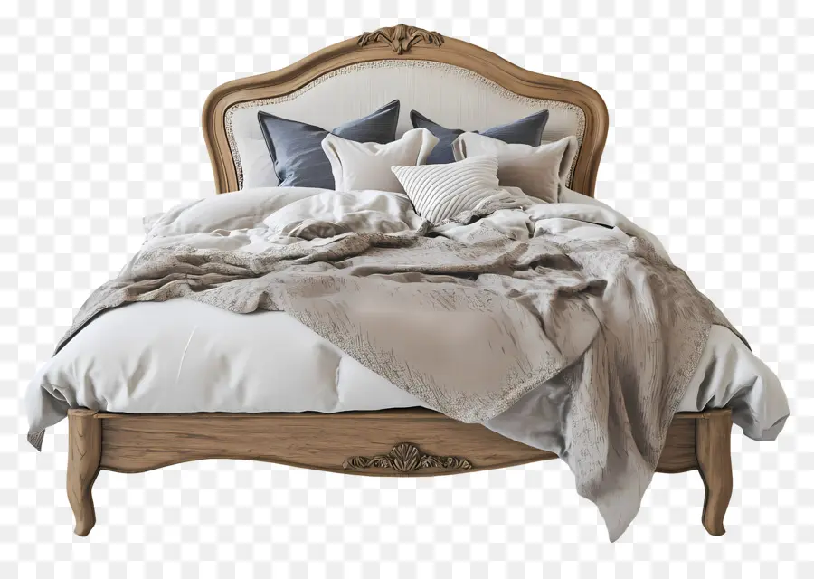 Cama Aconchegante，Cama De Madeira PNG