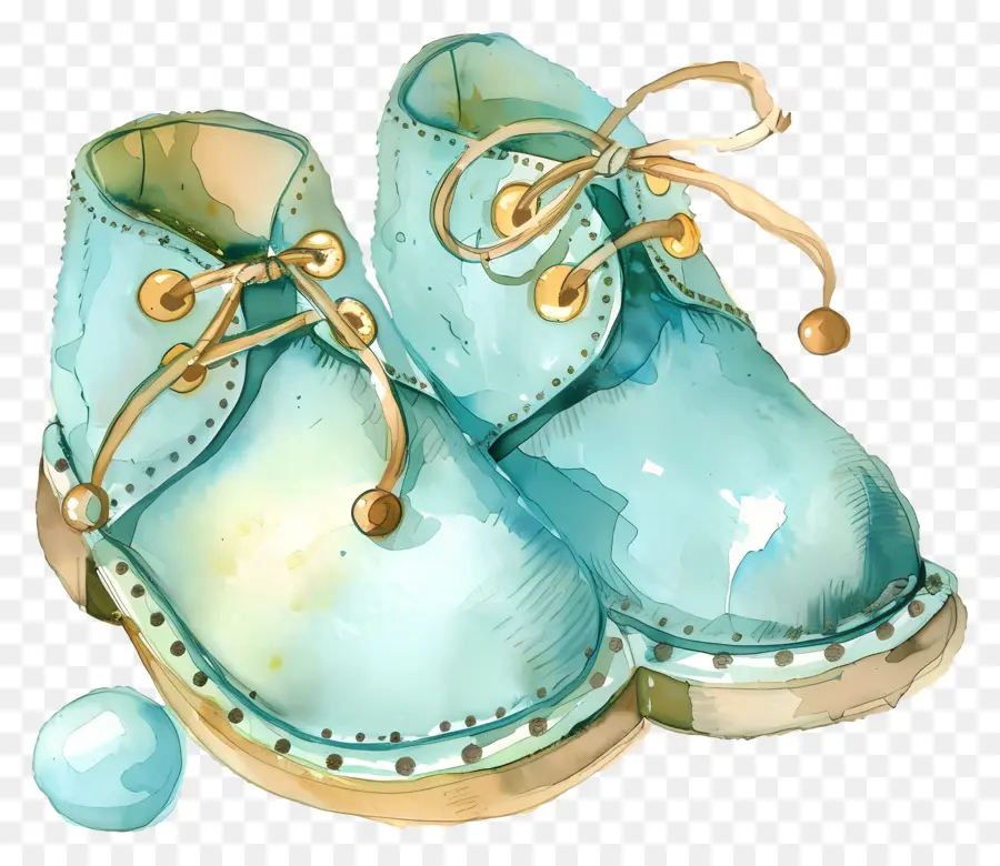 Sapatos De Bebê，Sapatos Aquarela PNG