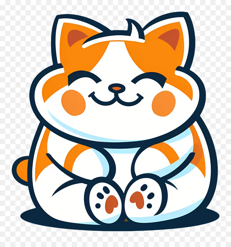 Gato Kawaii，Gato Laranja E Branco PNG