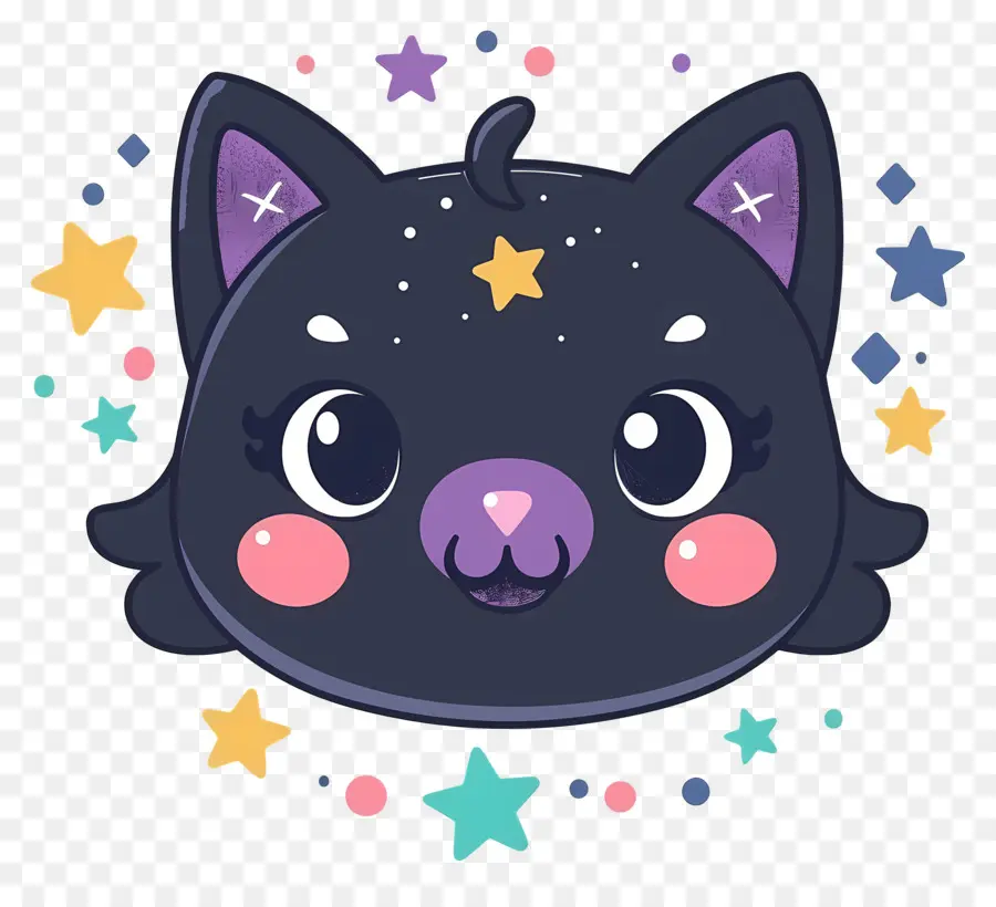 Gato Kawaii，Gato Preto PNG