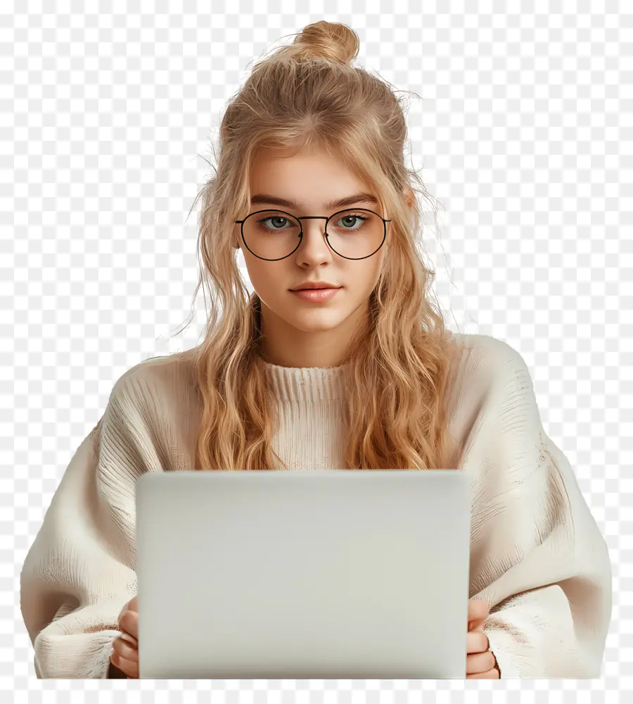 Curso De Informática Aluna Real，Mulher Com Laptop PNG