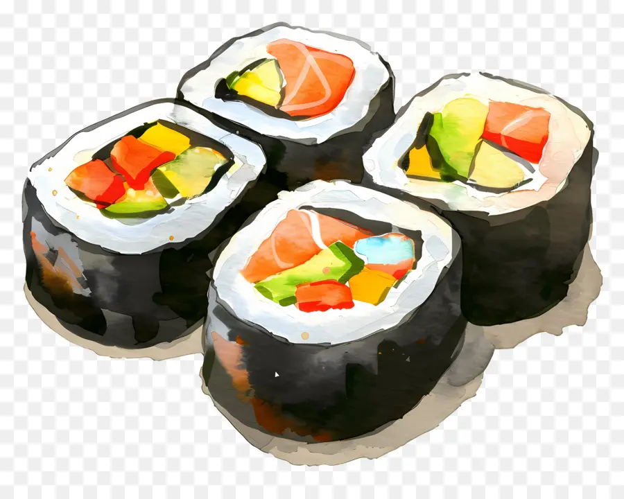 Rolinho De Sushi，Pedaços De Sushi PNG