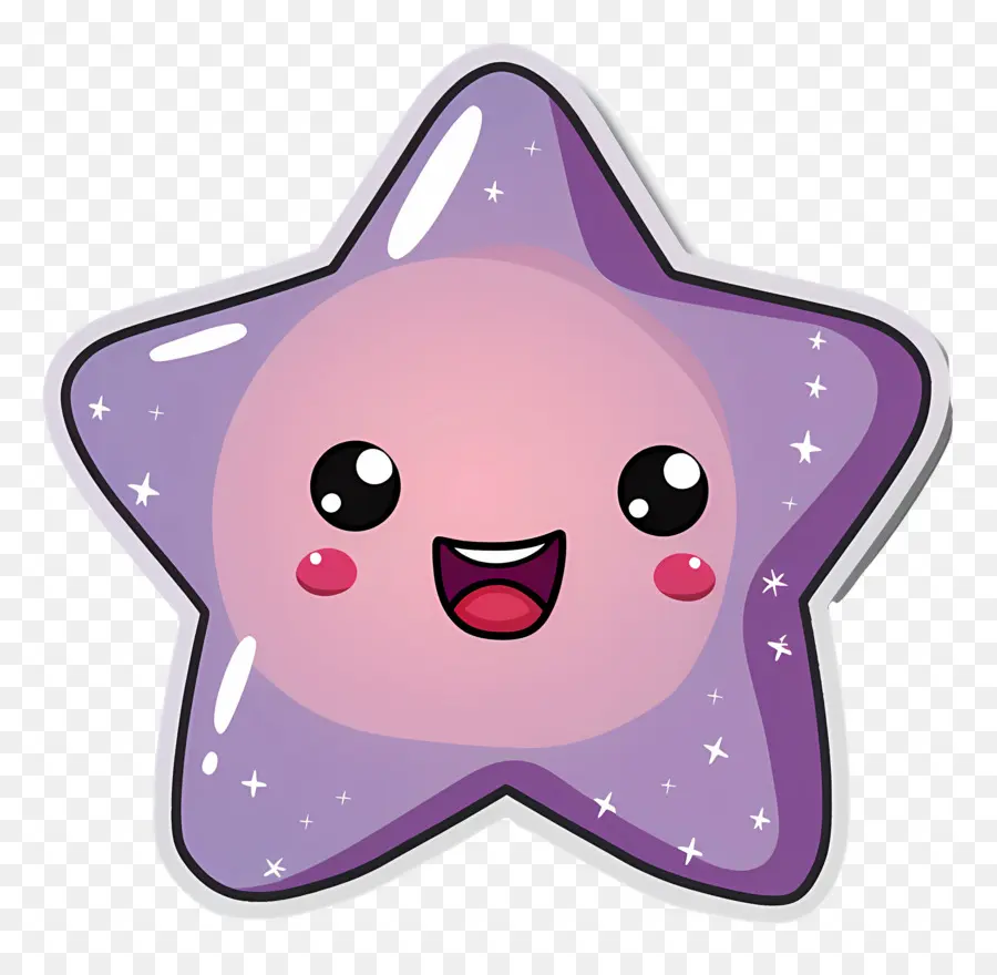 Estrela Kawaii，Estrela Roxa PNG