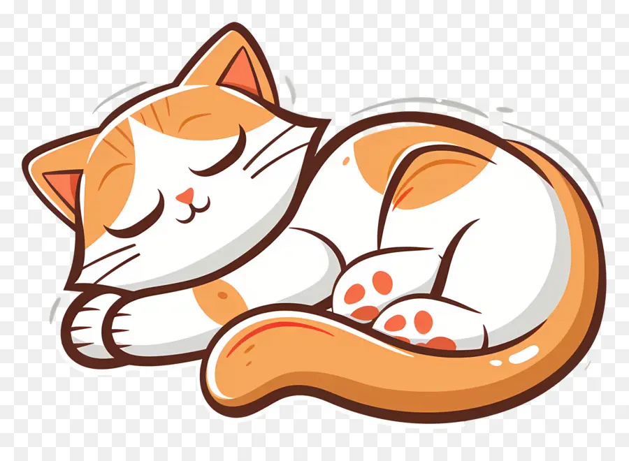 Gato Kawaii，Gato Laranja E Branco PNG