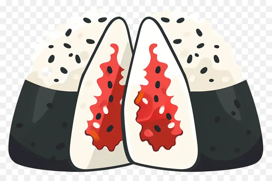 Umeboshi Onigiri，Onigiri Com Recheio Picante PNG