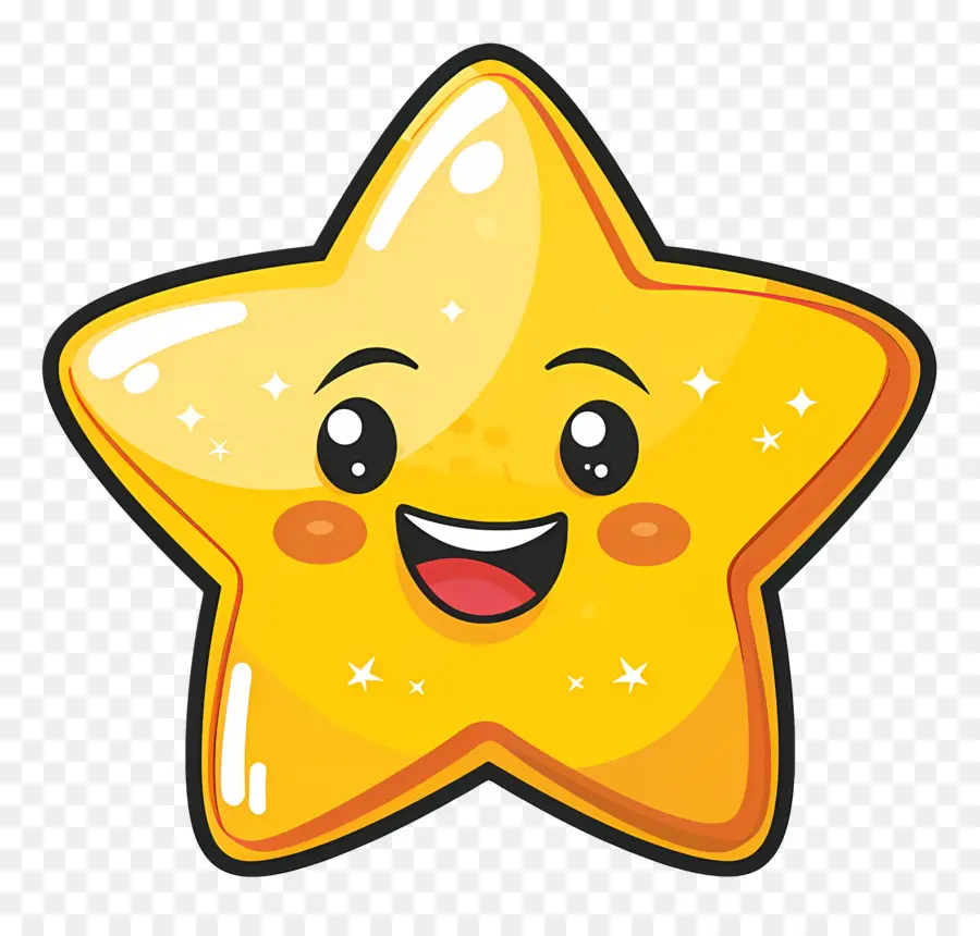 Estrela Kawaii，Estrela Amarela PNG