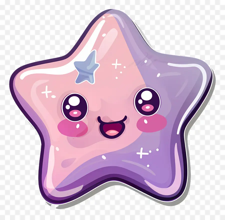 Estrela Kawaii，Estrela Roxa PNG