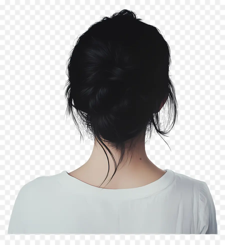 Cabelo De Menina，Coque De Cabelo Preto PNG