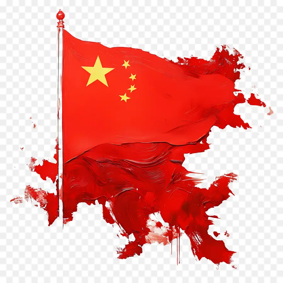 Dia Nacional Da China，Bandeira Vermelha Chinesa PNG