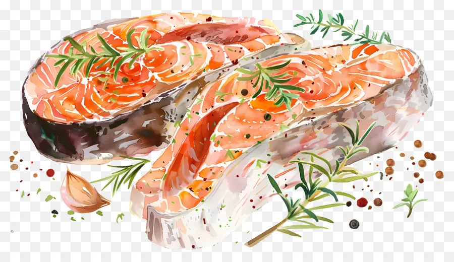 Bifes De Salmão，Peixe PNG